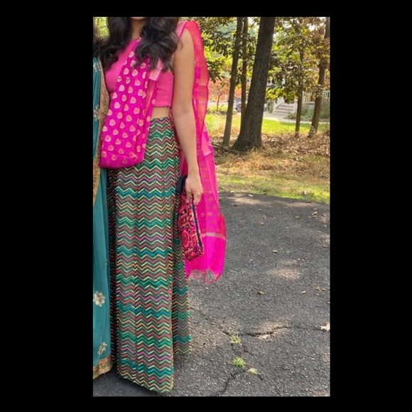 Other - Colorful Lehenga Skirt & Top with Dupatta Indian Wedding Outfit